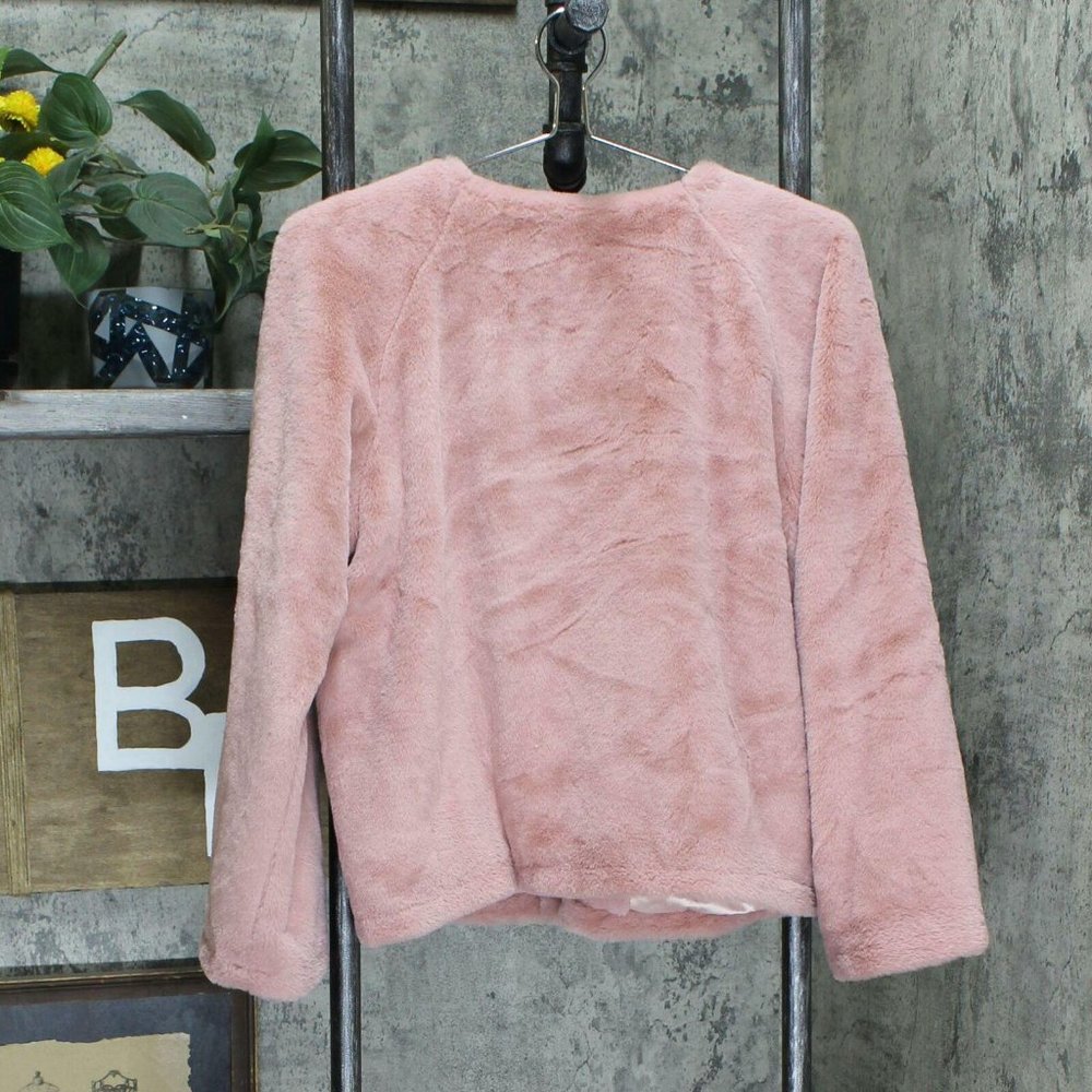 NWT G.I.L.I. Faux Fur Jacket Medium Rose Pink - Picture 3 of 5
